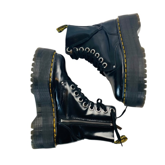 DR MARTENS Jadon Max Boot Women's Platform Black Buttero Size 7 - Picture 6 of 11